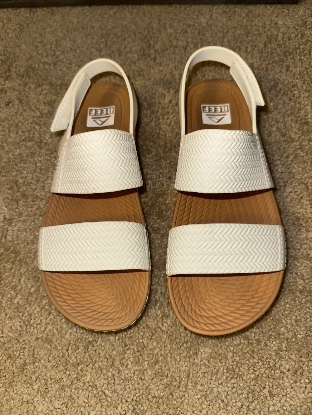 Reef White Double-Band Slingback Sandals